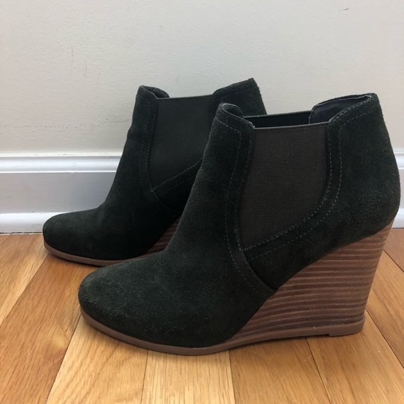 Audrey Brooke Shoes - Audrey Brooke - Olive Green Suede Cindy Booties